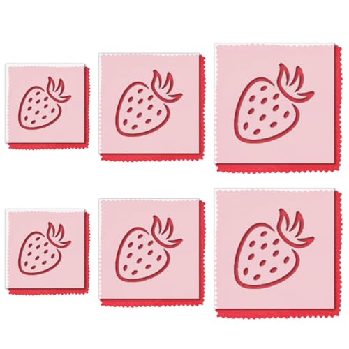 Stencil Stop Erdbeer-Schablone – wiederverwendbar für DIY-Projekte, Malen, Zeichnen, Basteln, 14 mm Mylar-Kunststoff (6 Stück (5,1 cm, 7,6 cm und 10,2 cm, je 2 Stück) von Stencil Stop
