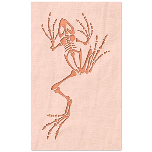 Stencil Stop Frosch-Skelett-Schablone, wiederverwendbar, für DIY-Projekte, Malen, Zeichnen, Basteln, 14 mm Mylar-Kunststoff (8,3 x 15,2 cm) von Stencil Stop