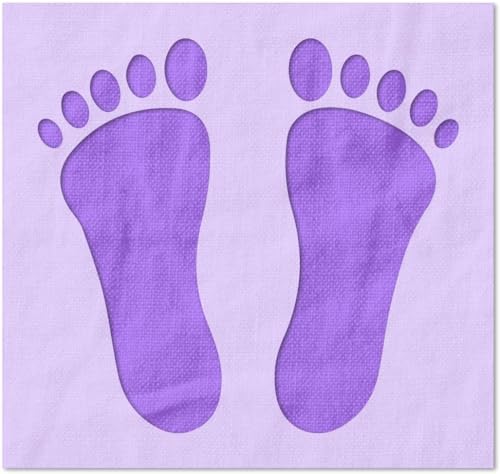 Stencil Stop Fußabdrücken-Schablone, wiederverwendbar, für DIY-Projekte, Malen, Zeichnen, Basteln, 14 mm Mylar-Kunststoff (15,2 x 14,3 cm) von Stencil Stop