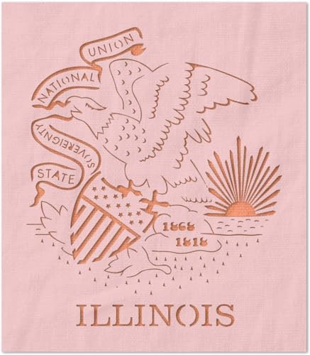 Stencil Stop Illinois State Seal Schablone – wiederverwendbar für DIY-Projekte, Malen, Zeichnen, Basteln, 14 mm Mylar-Kunststoff (13 x 15,2 cm) von Stencil Stop
