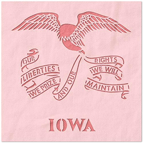 Stencil Stop Iowa Schablone mit Staatsflagge, wiederverwendbar für DIY-Projekte, Malen, Zeichnen, Basteln, 14 mm Mylar-Kunststoff (45,7 x 45,7 cm) von Stencil Stop