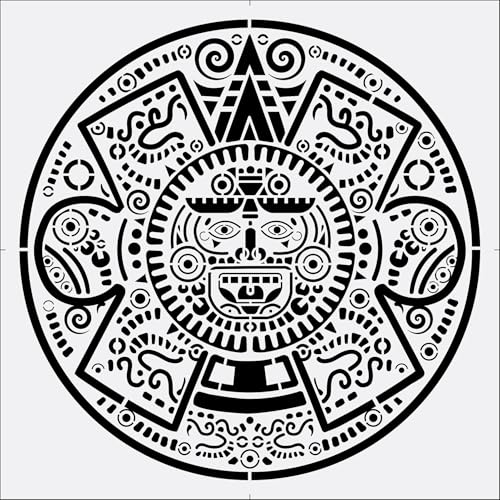 Stencil Stop Maya-Emblem-Schablone – wiederverwendbar für DIY-Projekte, Malen, Zeichnen, Basteln – 14 mm Mylar-Kunststoff (30,5 x 30,5 cm) von Stencil Stop