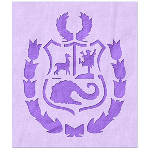 Stencil Stop Peru-Wappen-Schablone – wiederverwendbar für DIY-Projekte, Malen, Zeichnen, Basteln, 14 mm Mylar-Kunststoff (12,7 x 15,2 cm) von Stencil Stop