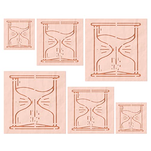 Stencil Stop Sanduhr-Schablone – wiederverwendbar für DIY-Projekte, Malen, Zeichnen, Basteln, 14 mm Mylar-Kunststoff (6 Stück (5,1 cm, 7,6 cm und 10,2 cm, je 2 Stück) von Stencil Stop