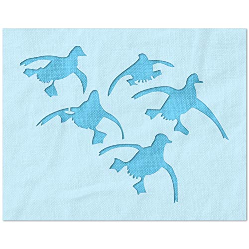 Stencil Stop Schablone fliegende Enten, wiederverwendbar, für DIY-Projekte, Malen, Zeichnen, Basteln, 14 mm Mylar-Kunststoff (22,9 x 17,1 cm) von Stencil Stop