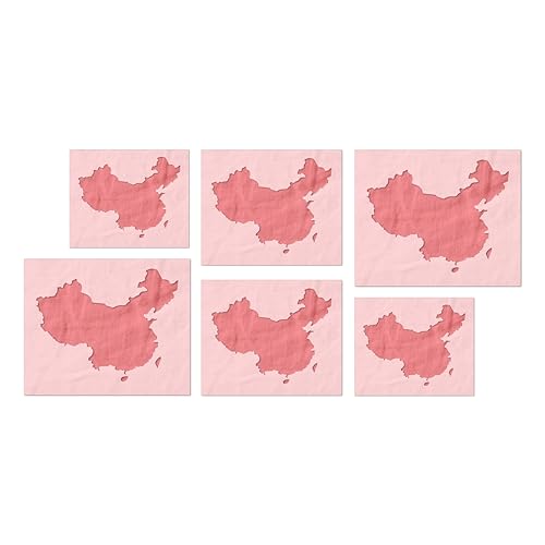 Stencil Stop Schablone in China-Form – wiederverwendbare Schablone für DIY-Projekte, Malen, Zeichnen, Basteln, Mylar-Kunststoff, 14 mm (5,1 cm, 7,6 cm und 10,2 cm, 2 Stück pro Stück) von Stencil Stop