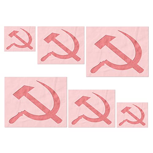 Stencil Stop Schablone mit Hammer und Sichel – wiederverwendbar für DIY-Projekte, Malen, Zeichnen, Basteln, 14 mm Mylar-Kunststoff (6 Stück (5,1 cm, 7,6 cm und 10,2 cm, je 2 Stück) von Stencil Stop