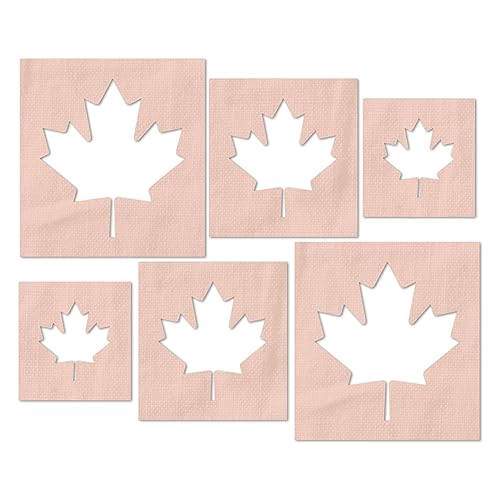 Stencil Stop Schablone mit Kanada-Ahornblatt-Flagge, wiederverwendbar für DIY-Projekte, Malen, Zeichnen, Basteln, 14 mm Mylar-Kunststoff (6 Stück (5,1 cm, 7,6 cm und 10,2 cm, je 2 Stück) von Stencil Stop