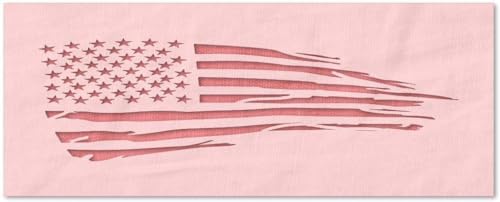 Stencil Stop Schablone mit amerikanischer Flagge, wiederverwendbar, für DIY-Projekte, Malen, Zeichnen, Basteln, 14 mm Mylar-Kunststoff (45,7 x 13,3 cm) von Stencil Stop