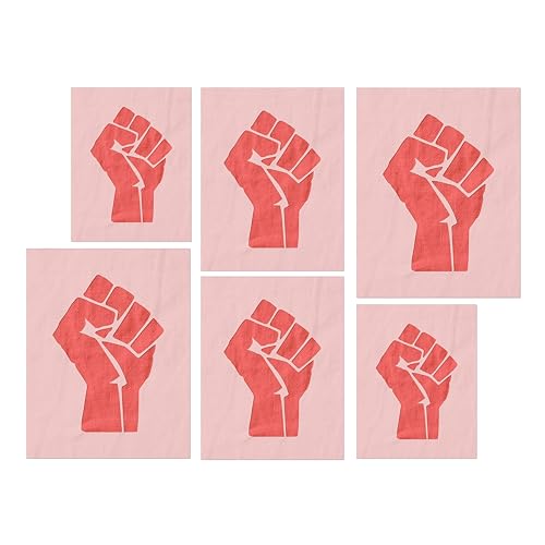 Stencil Stop Schablone mit erhöhter Faust – wiederverwendbar für DIY-Projekte, Malen, Zeichnen, Basteln, 14 mm Mylar-Kunststoff (je 5,1 cm, 7,6 cm und 10,2 cm) von Stencil Stop