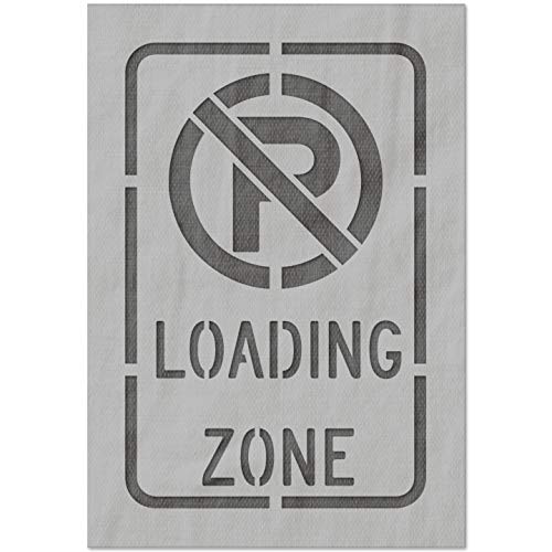 Stencil Stop Symbol-Schablone mit Aufschrift "No Parking Loading Zone", wiederverwendbar, für DIY-Projekte, Malen, Zeichnen, Basteln, 14 mm Mylar-Kunststoff (29,5 x 45,7 cm) von Stencil Stop