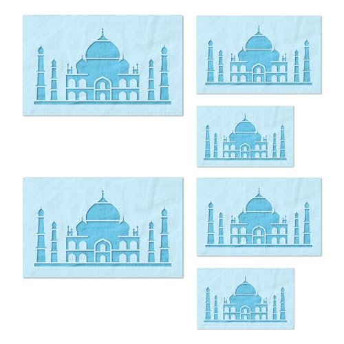 Stencil Stop Taj Mahal Schablone – wiederverwendbar für DIY-Projekte, Malen, Zeichnen, Basteln, 14 mm Mylar-Kunststoff (5,1 cm, 7,6 cm und 10,2 cm, je 2 Stück) von Stencil Stop