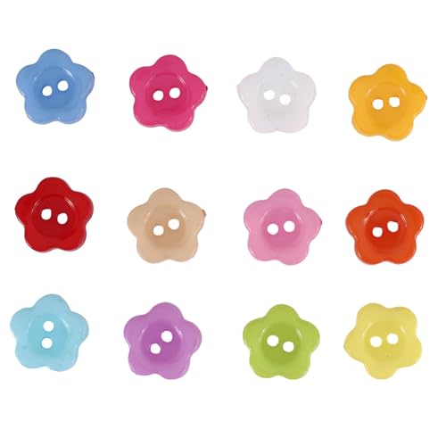 Steowsey 100 PC/Los Plastikknöpfe, Die DIY Fertigkeitabziehbilder FÜR Kinderpflaumenblume Nähen von Steowsey