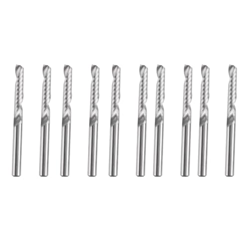 Steowsey 10Er-Pack CNC-FräSer Bits 1/8 Schaft Spiral Upcut FräSer EinzelflöTen-SchaftfräSer Set FräSer Frischstahl Gravur Schnitzwerkzeuge Kit für MDF Acryl PVC Steowsey 10Er-Pack CNC-FräSer Bits 1/8 Schaft Spiral Upcut FräSer EinzelflöTen-SchaftfräSer Set FräSer Frischstahl Gravur Schnitzwerkzeuge Kit für MDF Acryl PVC von Steowsey