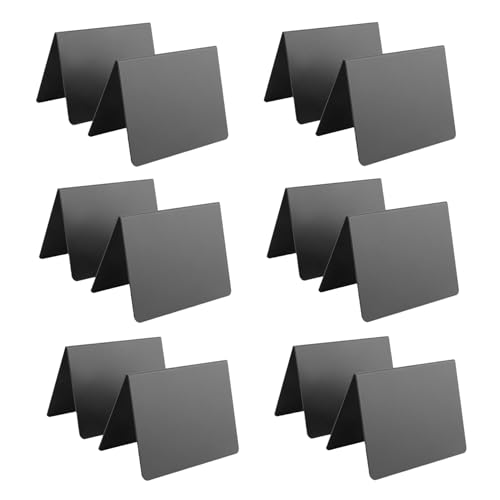 Steowsey 12 STÜCKE Mini Tafel 4X3 Kleine Tafel Kreide Zeichen Lebensmittel Etiketten für Buffet Tische, Einfach zu Schreiben von Steowsey