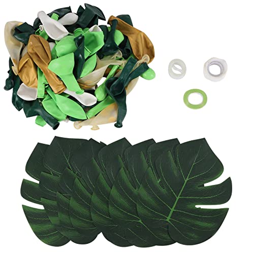 Steowsey 134 StüCk Jungle Ballon Bogen GrüN Balloon Dekoration, mit KüNstlichen Tropischen Palm BläTtern für Geburtstag Steowsey 134 StüCk Jungle Ballon Bogen GrüN Balloon Dekoration, mit KüNstlichen Tropischen Palm BläTtern für Geburtstag von Steowsey