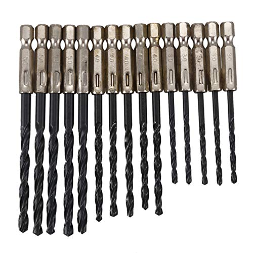 Steowsey 15 Stk. Schnellarbeitsstahl beschichtete Bohrer Set 3 4 5 mm Sechskantschaft Steowsey 15 Stk. Schnellarbeitsstahl beschichtete Bohrer Set 3 4 5 mm Sechskantschaft von Steowsey