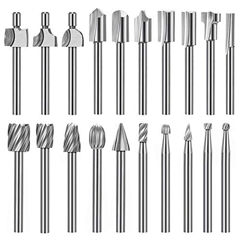 Steowsey 20 StüCk HSS FräSer Hartmetall Gravur SäTze für FräSer Bohrer Satz 3 Mm (1/8) Schaft für Rotation Werkzeuge von Steowsey