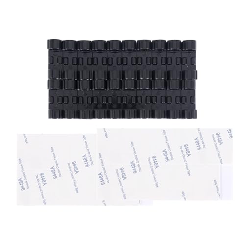 Steowsey 20 Stücke/Satz Befestigungsklammer Clip Desktop Wire Klären Clips Halter Klemmen Kabel clip Gerät USB Kabel Clips Halter Organiser (Schwarz) von Steowsey