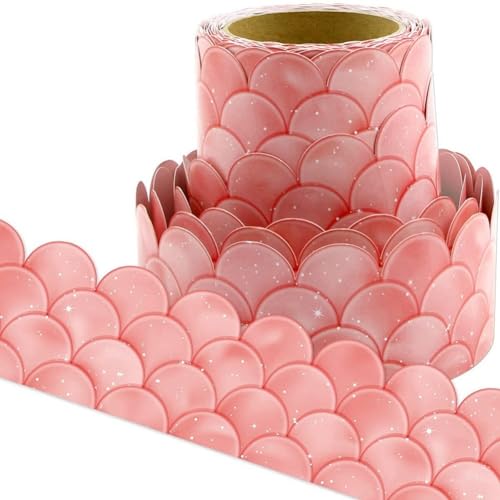 Steowsey 20M Ombre Rosa Jakobsmuscheln Bulletin Board Borders Regenbogen Gerade Grenzen Klassenzimmer oder Hause Schule Dekoration von Steowsey