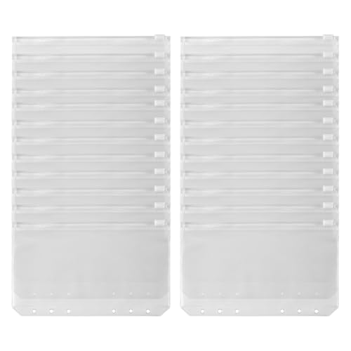 Steowsey 24 StüCk Binder A6 GrößE 6 LöCher Binder ReißVerschluss Ordner für 6-Ring Notizbuch Binder Lose Blatt Beutel Steowsey 24 StüCk Binder A6 GrößE 6 LöCher Binder ReißVerschluss Ordner für 6-Ring Notizbuch Binder Lose Blatt Beutel von Steowsey
