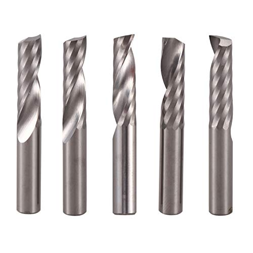 Steowsey 5 StüCke 6 Mm 1/4 Hartmetall Cnc FräSer eine Einzelne FlöTe Schaft FräSer Werkzeuge 22 Mm von Steowsey