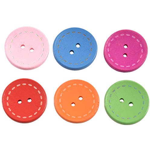 Steowsey 50 Stück Mixed Holes Holznähknöpfe Scrapbooking 25mm (1) Dia von Steowsey