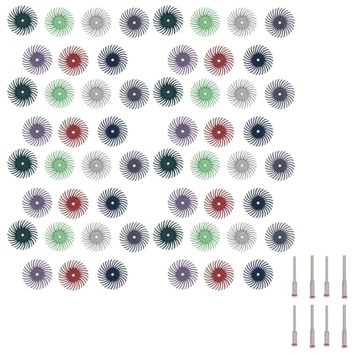 Steowsey 64 StüCke 1 Radial Borsten Scheibe Kit SchleifbüRste 3 und 2,35 Mm Schaft Detail Polier Scheibe für Drehwerkzeug ZubehöR von Steowsey