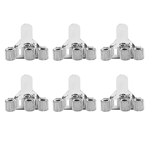 Steowsey 6P StüCke Stift Halter Tasche Edelstahl Stift Halter Clip Silber 3 LöCher Stift Halter für Notebook zu Hause, BüRo von Steowsey