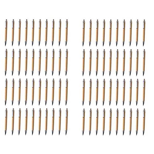 Steowsey 80 StüCk Kugelschreiber Stift Set Bambus Kugelschreiber Stift BüRo- & Schul Bedarf Stifte & Schreiben Bedarf Geschenke, Schwarze Tinte von Steowsey