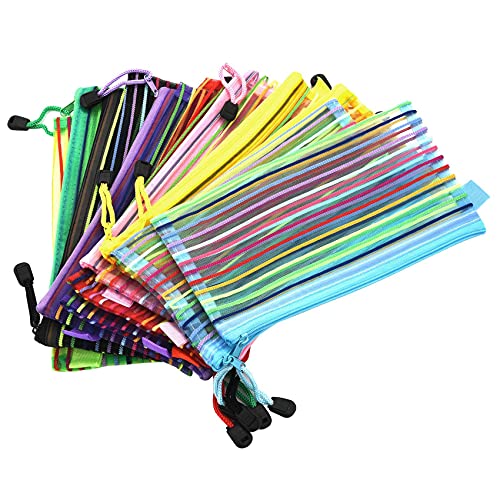 Steowsey A6 ReißVerschluss Gitter Gewebe Beutel, Bleistift Stift Tasche Dokument Tasche Aufbewahrungs Tasche für Reisen Make-Up, BüRos Lieferungen, ZubehöR (14 StüCke) von Steowsey