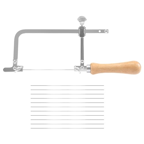 Steowsey Coping Saw Stahlrahmen und 12 StüCk Durchmesser 1 Mm DrahtsäGe, PräZises Schneiden für, Metall, Kunststoff Usw. von Steowsey