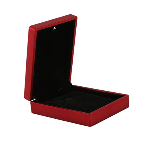 Steowsey LED Beleuchtete Halskette Box Gummi + PlüSch AnhäNger Fall für Schmuck Display Hochzeit (Rot) von Steowsey