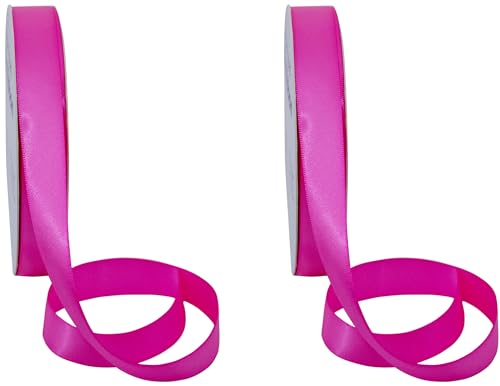 Doppelseitiges Satinband, 91,4 m, Rosa, 2 Stück von Stephanie Imports