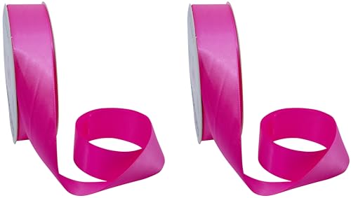 Doppelseitiges Satinband, 91,4 m, Rosa, 2 Stück von Stephanie Imports