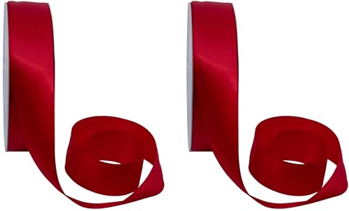 Doppelseitiges Satinband, 91,4 m, Rot, 2 Stück Doppelseitiges Satinband, 91,4 m, Rot, 2 Stück von Stephanie Imports