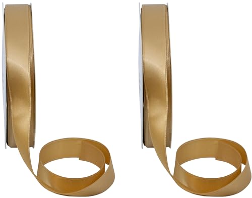 Doppelseitiges Satinband, 91,4 m, Sandgold, 2 Stück Doppelseitiges Satinband, 91,4 m, Sandgold, 2 Stück von Stephanie Imports
