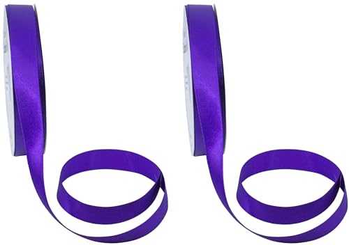 Doppelseitiges Satinband, 91,4 m, Violett, 2 Stück von Stephanie Imports
