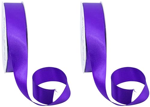 Doppelseitiges Satinband, 91,4 m, Violett, 2 Stück von Stephanie Imports