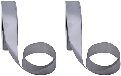 Doppelseitiges Satinband, 91,4 m, silberfarben, 2 Stück Doppelseitiges Satinband, 91,4 m, silberfarben, 2 Stück von Stephanie Imports