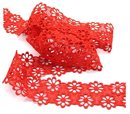 Stephanoise Ätzspitze, Gipüre, 40mm, glänzend, Spitze, nähen, Meterware, 1meter (rot) von Stephanoise