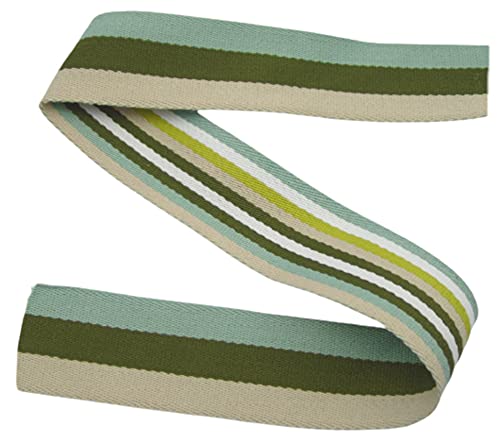 Stephanoise Gurtband, Streifen, Polyester, 40mm breit, für Taschen, nähen, Meterware, 1 Meter (grün) von HDmirrorR