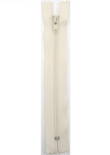 Stephanoise Reißverschluß, Kunststoff, Creme, Kleider, Zipper, nähen, Spiral, 1 Stück (40cm) von Products From Abroad