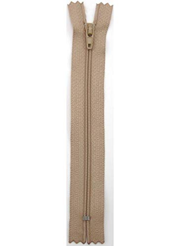 Stephanoise Reißverschluß, Kunststoff, Hellbraun, Kleider, Zipper, nähen, Spiral, 1 Stück (12cm) von Products From Abroad