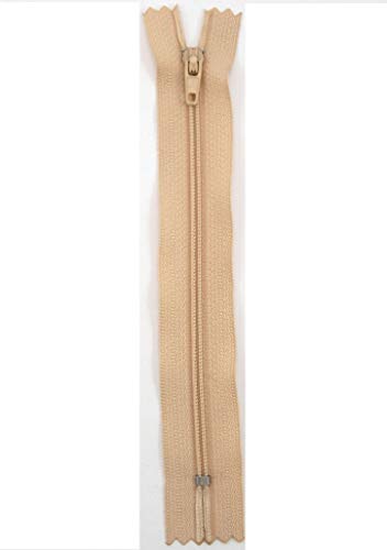 Stephanoise Reißverschluß, Kunststoff, beige, Kleider, Zipper, nähen, Spiral, 1 Stück (25cm) von Stephanoise