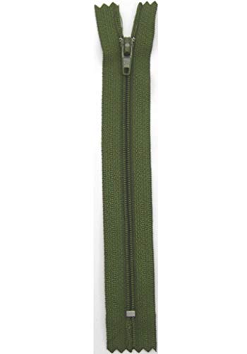 Stephanoise Reißverschluß, Kunststoff, olivgrün, Kleider, Zipper, nähen, Spiral, 1 Stück (15cm) von MDC