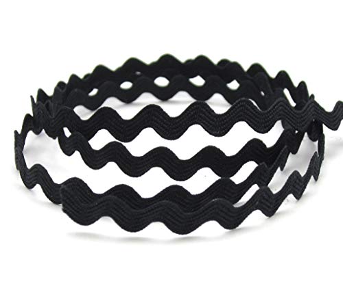 Stephanoise Zackenlitze, 13mm, zick Zack, Borte, nähen, Meterware, 1meter (schwarz) von Stephanoise