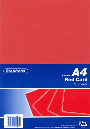 Stephens RS266457 Fotokarton - 10 Bogen Hochwertiger, fester Fotokarton für professionelle Projekte, 210 g/m2, rot von Stephens