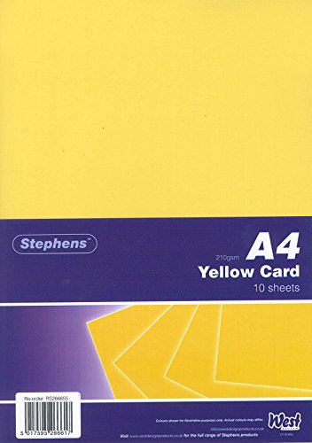Stephens RS266655 Fotokarton - 10 Bogen Hochwertiger, fester Fotokarton für professionelle Projekte, 210 g/m2, gelb von Stephens