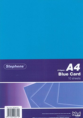 Stephens RS266754 Fotokarton - 10 Bogen Hochwertiger, fester Fotokarton für professionelle Projekte, 210 g/m2, blau von Stephens